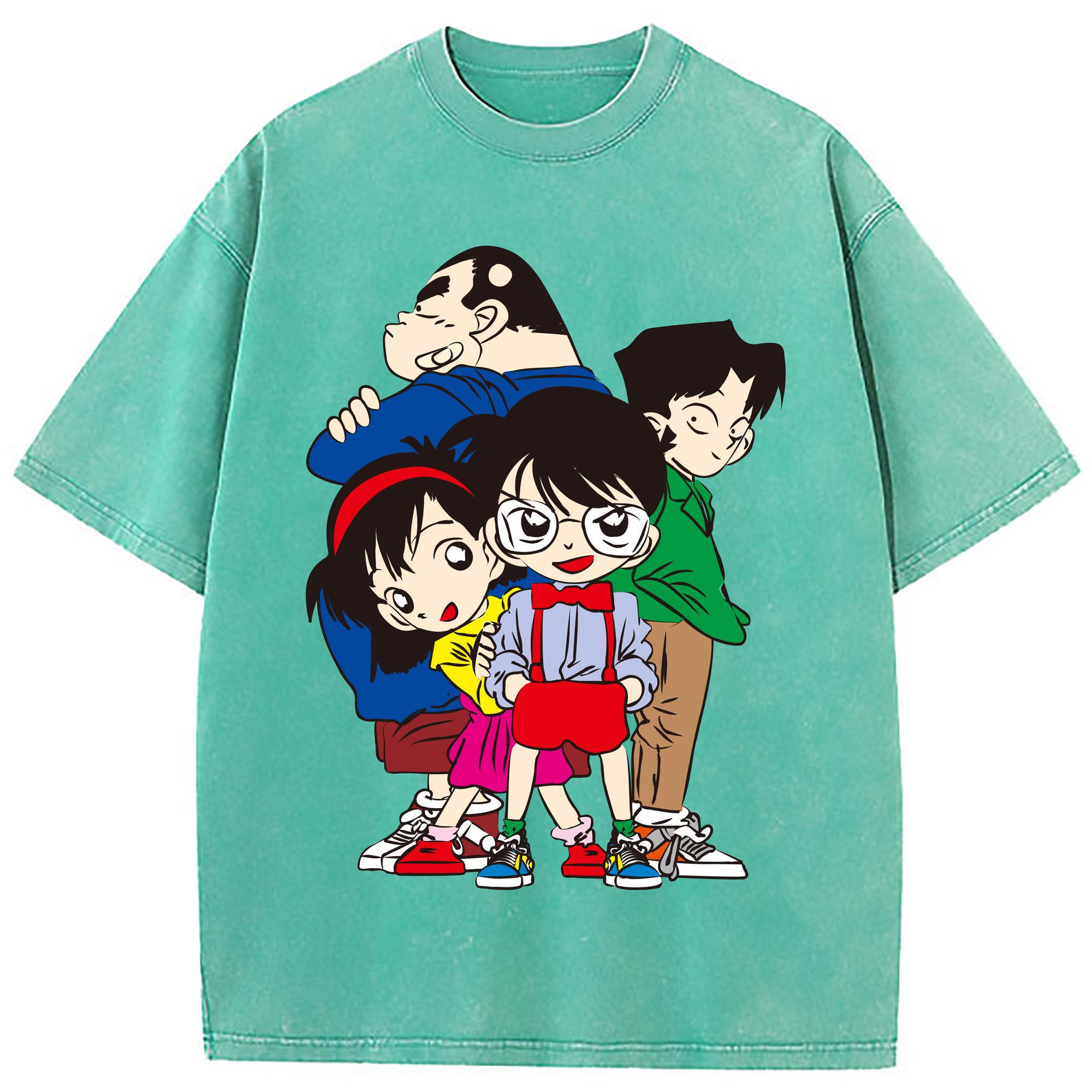 （画像用） 名探偵コナン Detective Conan 綿100% ヴィンテージ風 半袖Tシャツ（フロントプリント）